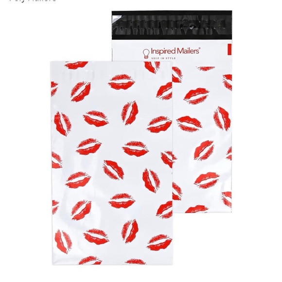 Inspired Mailers Weather Resistant Red Lips Poly Mailers Size 6โx9โ Lot of 25 - Picture 11 of 15